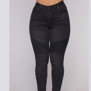 Black Biker Jeans